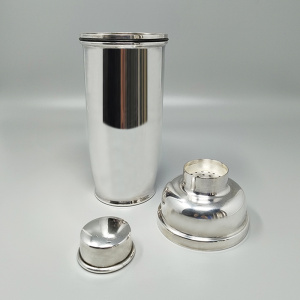 1960s Gorgeous Cocktail Shaker Silver Plated by Zanetta. Made in Italy