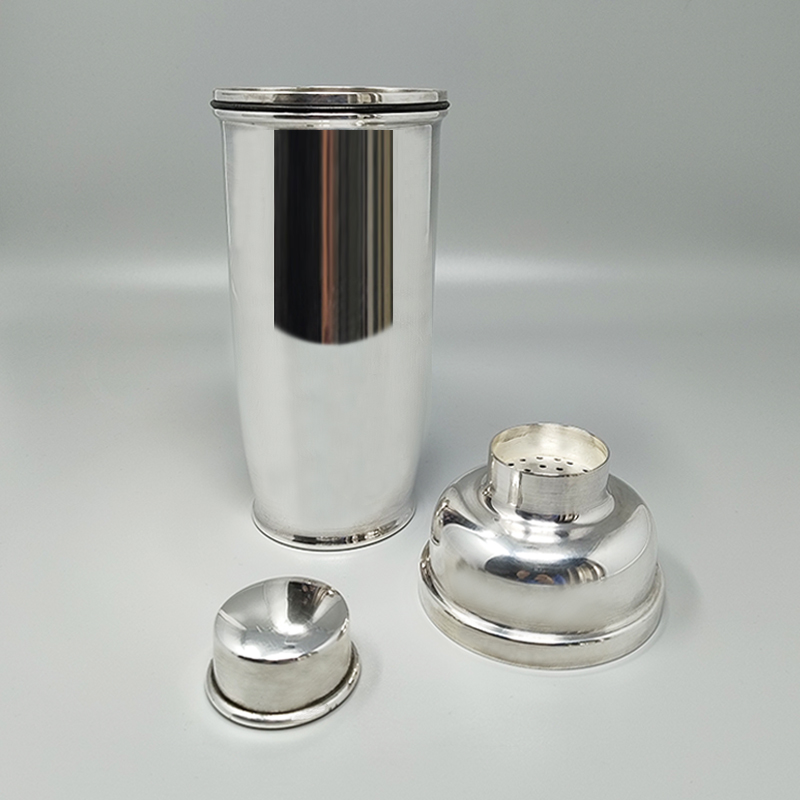 1960s Gorgeous Cocktail Shaker Silver Plated by Zanetta. Made in Italy