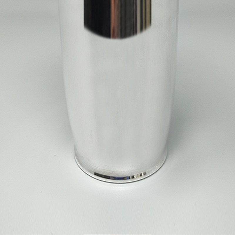 1960s Gorgeous Cocktail Shaker Silver Plated by Zanetta. Made in Italy