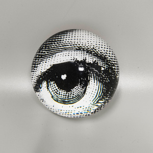 1970s Piero Fornasetti Crystal Paperweight Sphere. Made in Italy