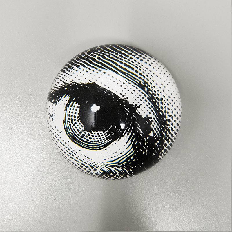 1970s Piero Fornasetti Crystal Paperweight Sphere. Made in Italy