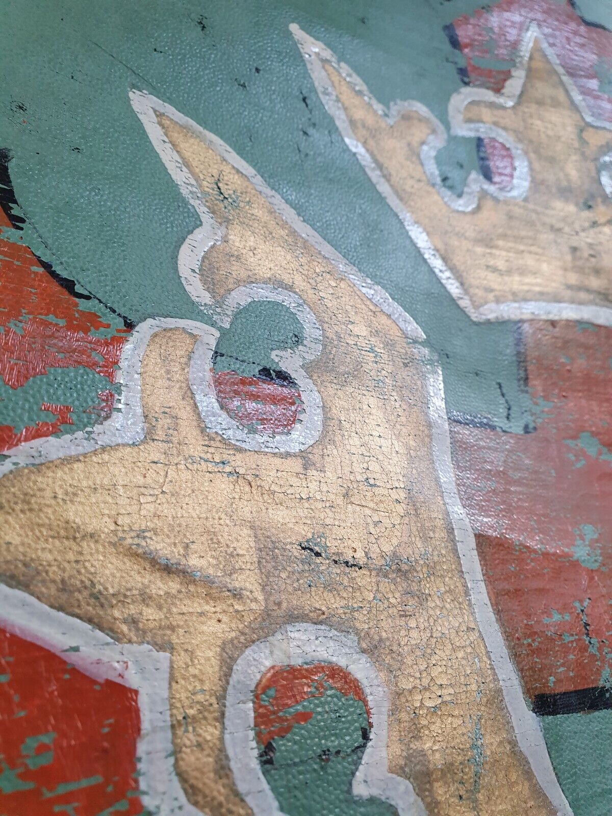 19th Century Ecclesiastical Hand Painted 'King of Kings' Vellum Church Hanging.