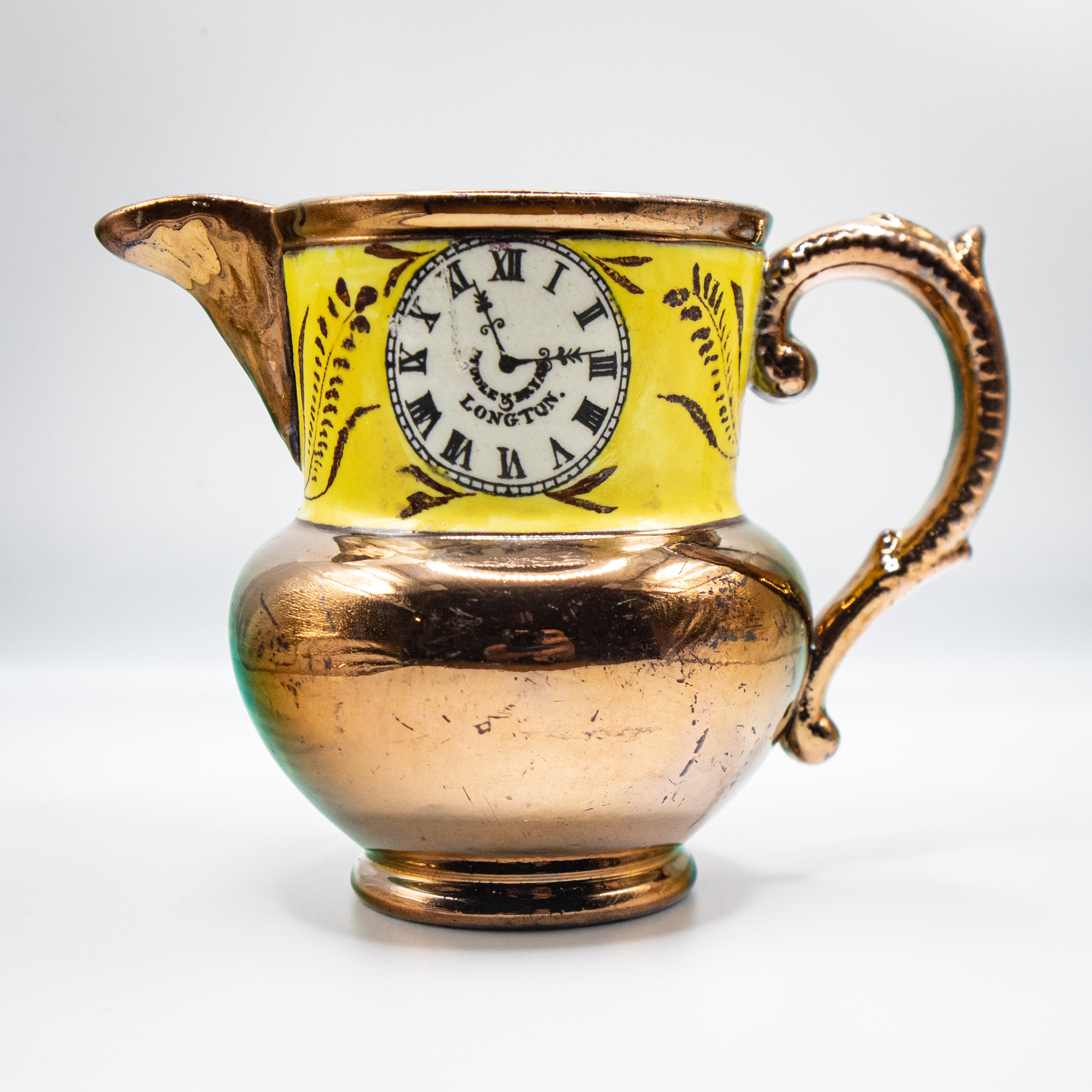 Rare Copper Lustre Jug Advertising Riddle & Bryan