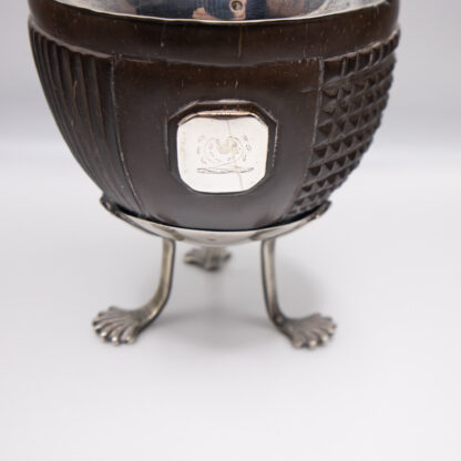 Georgian Coconut Cup with Silver Rim and Feet - Image 3