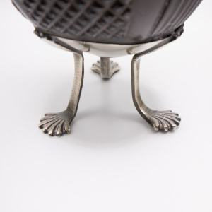 Georgian Coconut Cup with Silver Rim and Feet