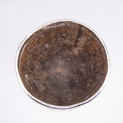 Georgian Coconut Cup with Silver Rim and Feet - Image 9