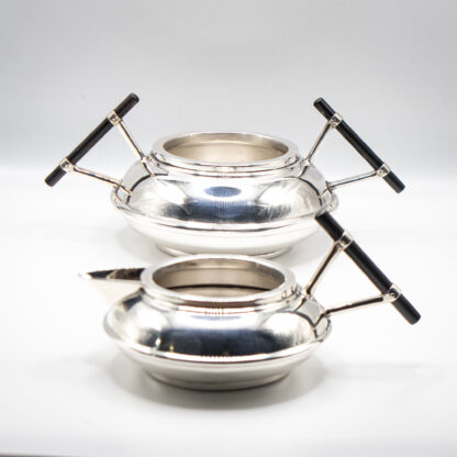 Art Nouveau Aspreys Christopher Dresser Silver Milk & Sugar - Image 4