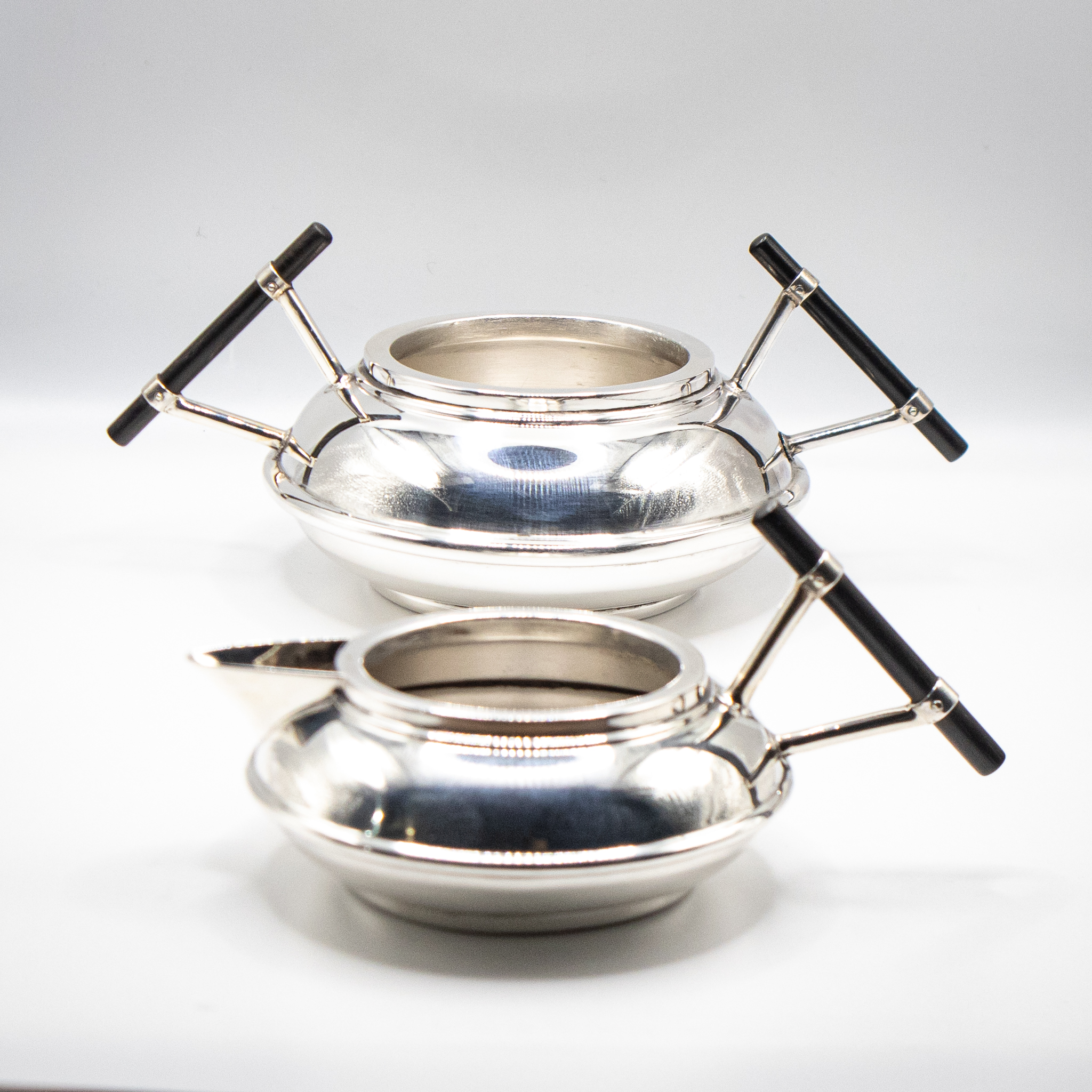 Art Nouveau Aspreys Christopher Dresser Silver Milk & Sugar