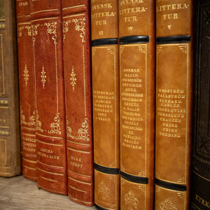 Leather Bound Scandinavian Books by the Dozen