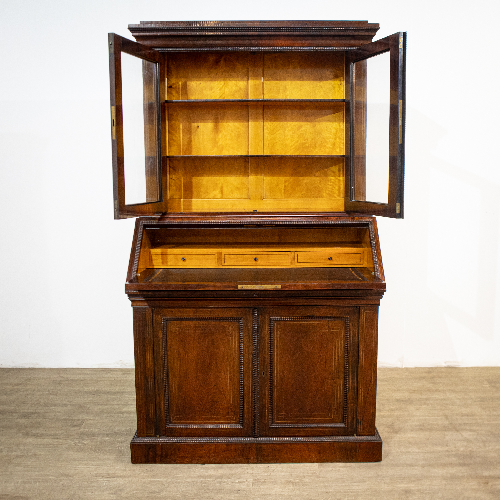 Dutch Rosewood Bureau Bookcase