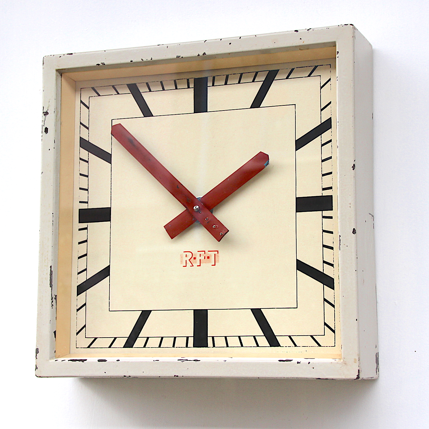 Vintage Square Wall Clock By RFT, 1950s