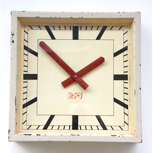 Vintage Square Wall Clock By RFT, 1950s