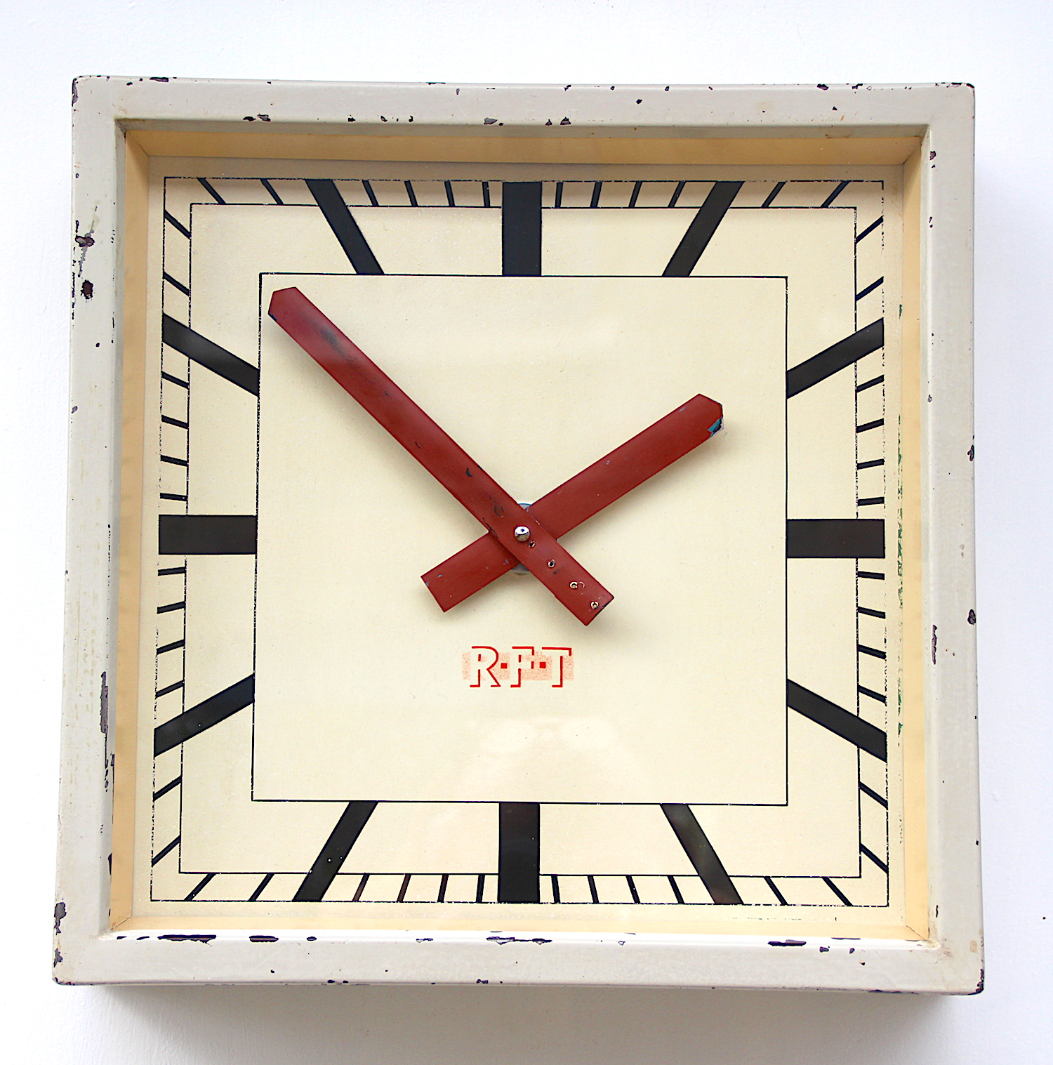 Vintage Square Wall Clock By RFT, 1950s