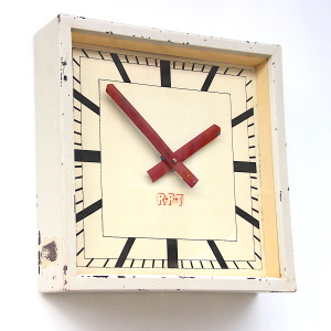 Vintage Square Wall Clock By RFT, 1950s