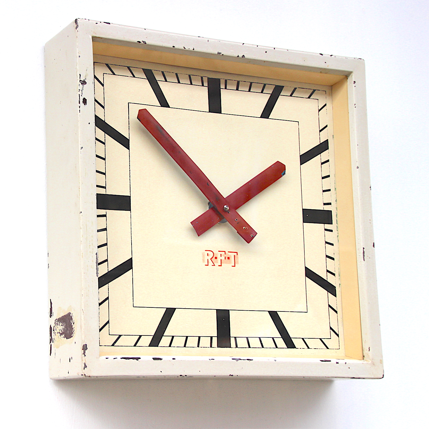 Vintage Square Wall Clock By RFT, 1950s