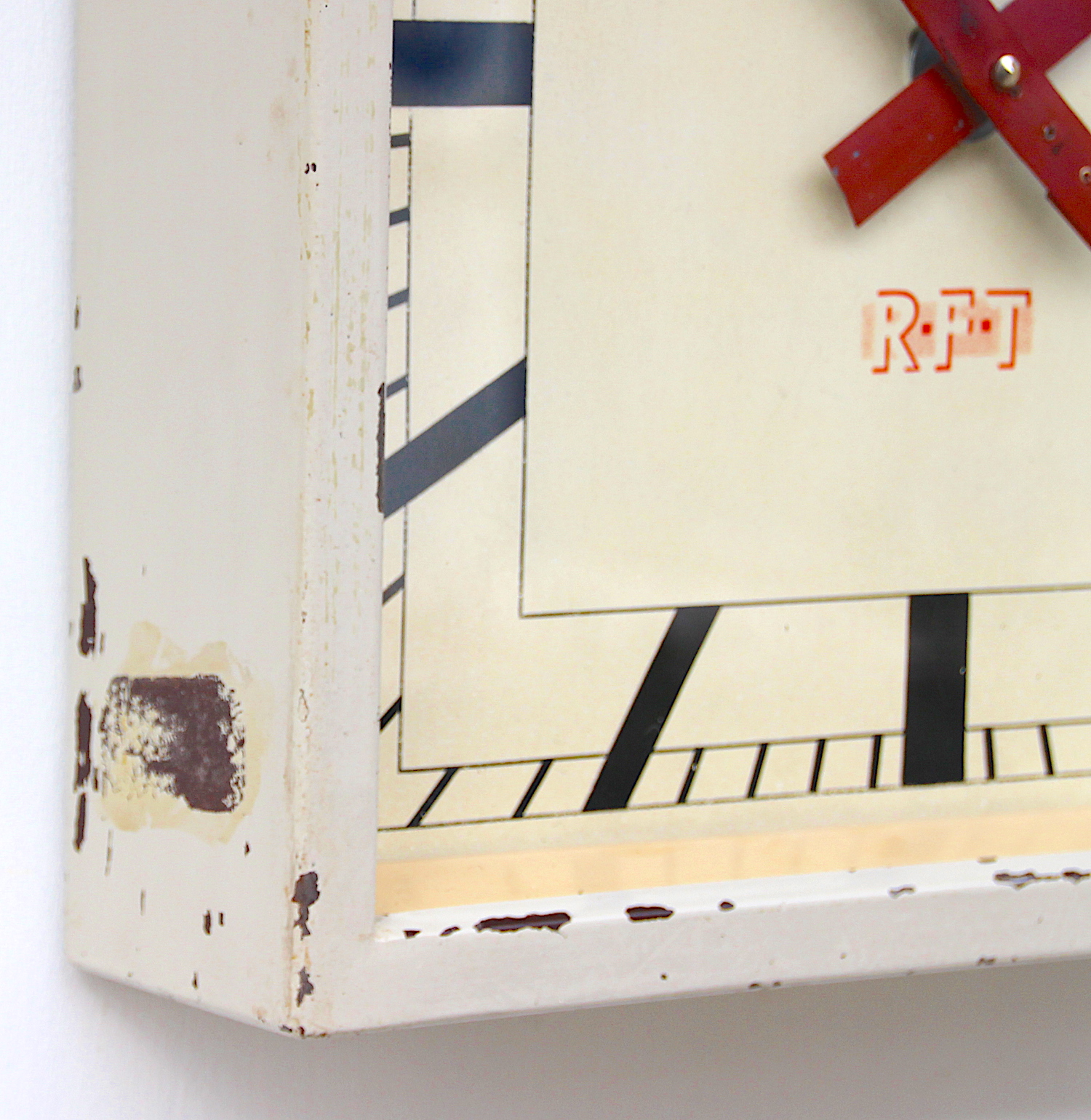 Vintage Square Wall Clock By RFT, 1950s