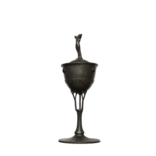 Art Nouveau Pewter Ornamental Vase Stamped B&G Imperial Zinn, 1900