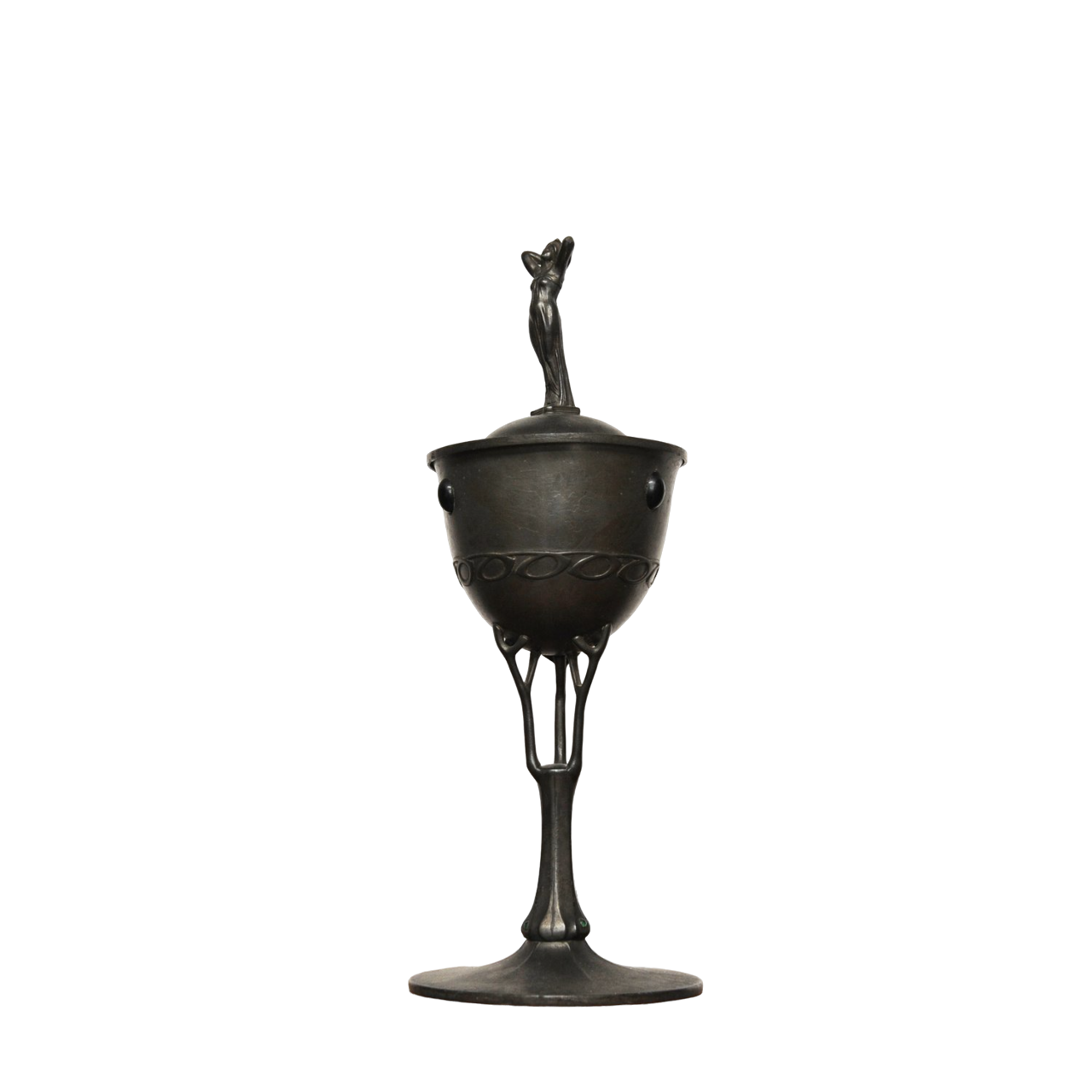 Art Nouveau Pewter Ornamental Vase Stamped B&G Imperial Zinn, 1900