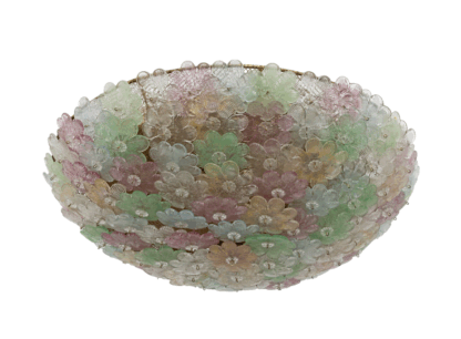 Barovier & Toso Mid-century Modern Murano Glass Flower Basket Ceiling Light, 50s