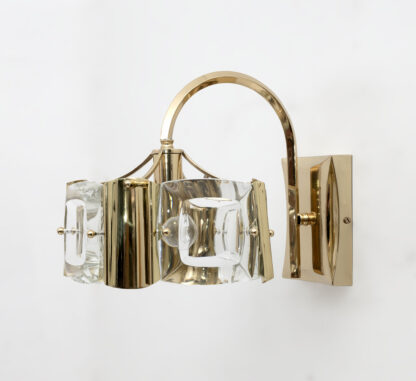 Oscar Torlasco Mid-Century Modern Italian Glass and Brass Sconces by Stilkronen - Image 7