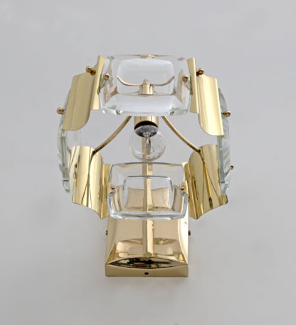 Oscar Torlasco Mid-Century Modern Italian Glass and Brass Sconces by Stilkronen - Image 9