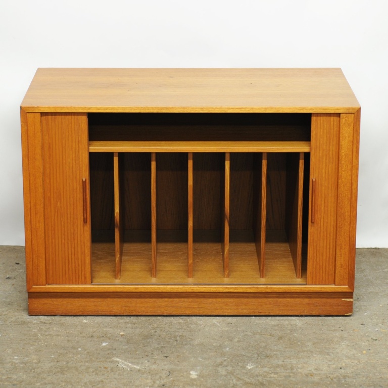 Teak Tambour Door Record Cabinet By Kai Kristiansen, 1960s - Image 2