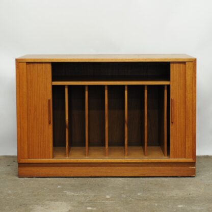 Teak Tambour Door Record Cabinet By Kai Kristiansen, 1960s - Image 3