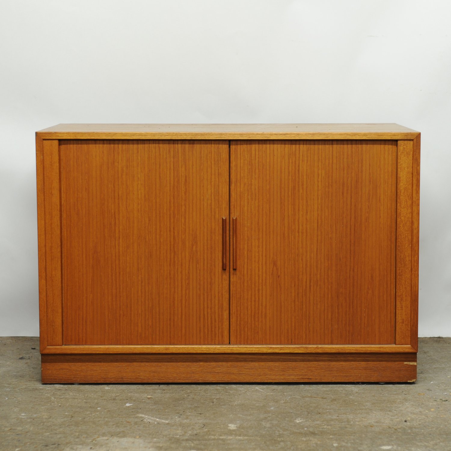Teak Tambour Door Record Cabinet By Kai Kristiansen, 1960s