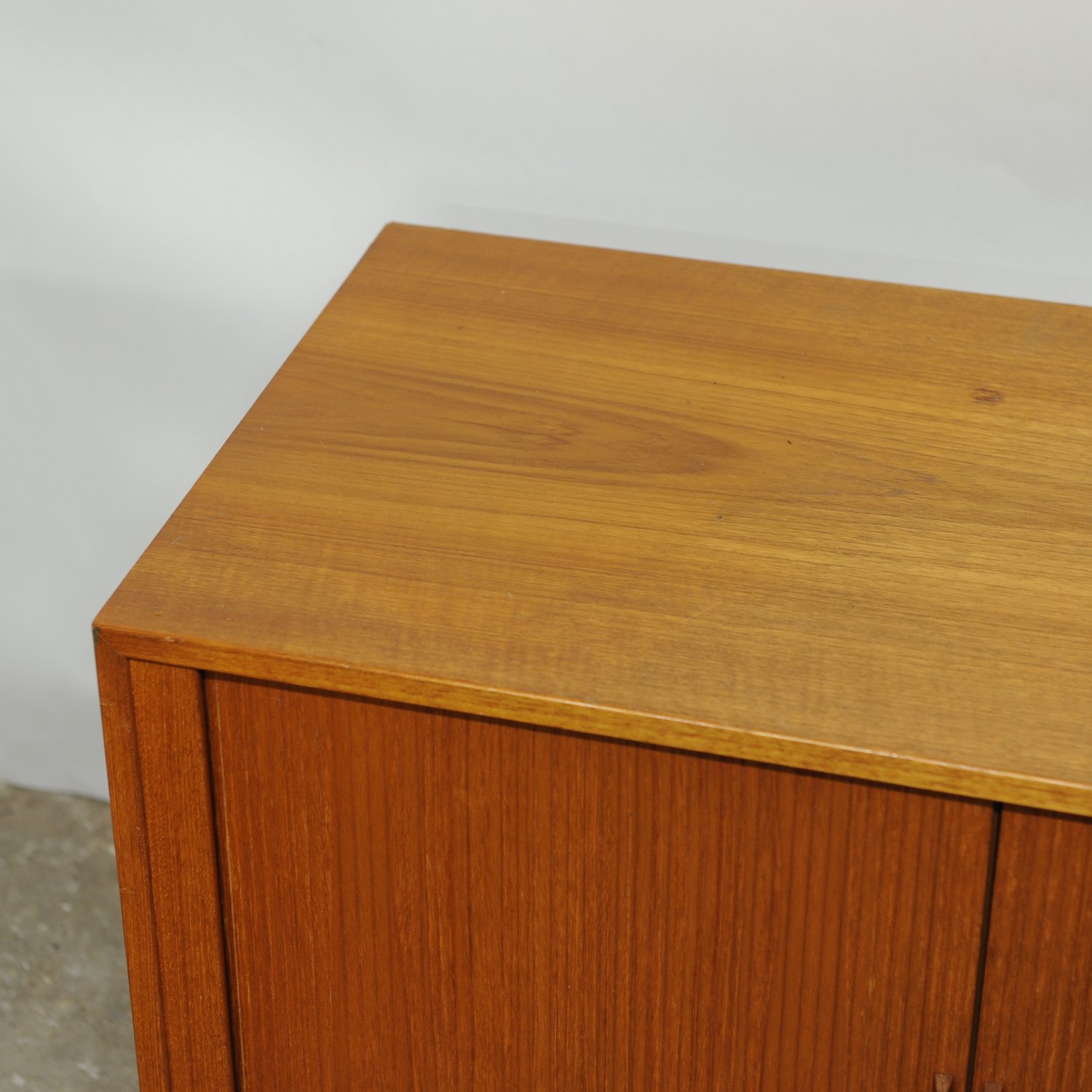 Teak Tambour Door Record Cabinet By Kai Kristiansen, 1960s