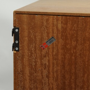 Teak Tambour Door Record Cabinet By Kai Kristiansen, 1960s