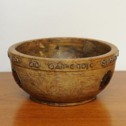 Antique Irish Arts & Crafts Turned Treen Celtic Bowl, 1910 - Image 8