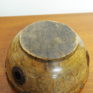 Antique Irish Arts & Crafts Turned Treen Celtic Bowl, 1910