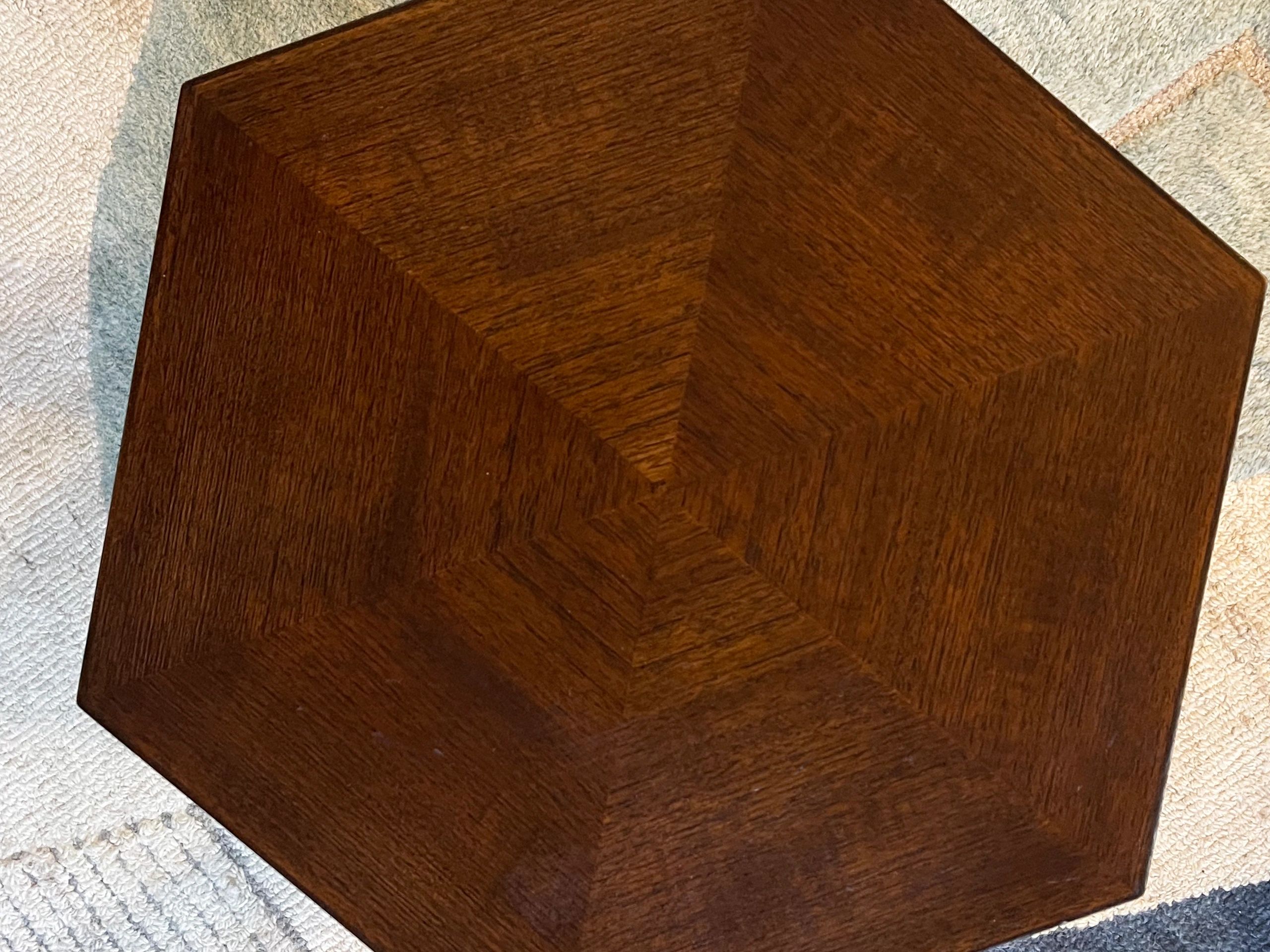Mid century dark wood Gplan vintage hexagon retro occasion side table