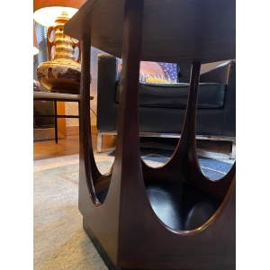 Mid century dark wood Gplan vintage hexagon retro occasion side table