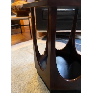 Mid century dark wood Gplan vintage hexagon retro occasion side table