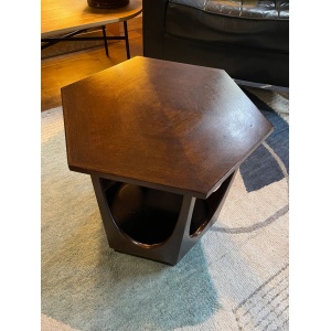 Mid century dark wood Gplan vintage hexagon retro occasion side table