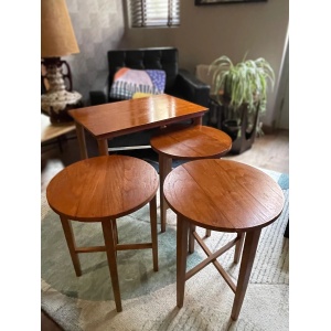 Vintage Nest Of 4 Teak Tables By Poul Hundevad For Novy Domov, 1960s