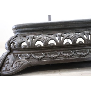 Set of antique fireplace tools in wrought iron and cast iron