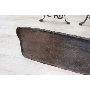 Set of antique fireplace tools in wrought iron and cast iron