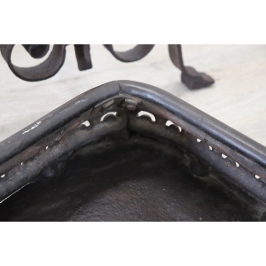 Set of antique fireplace tools in wrought iron and cast iron