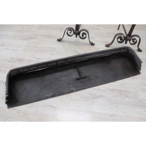Set of antique fireplace tools in wrought iron and cast iron