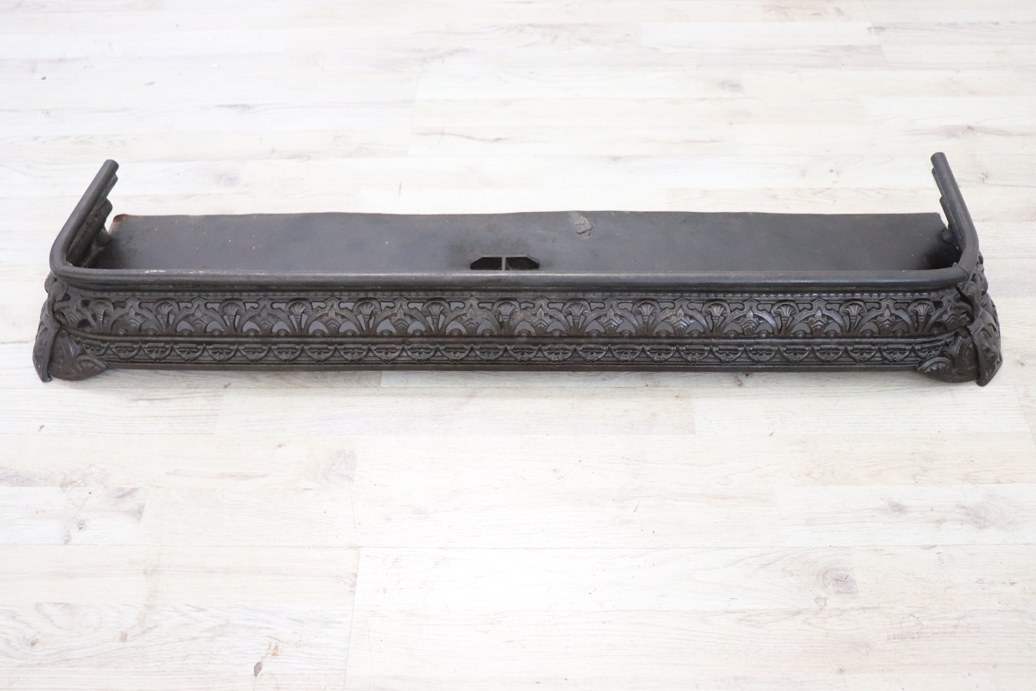 Set of antique fireplace tools in wrought iron and cast iron