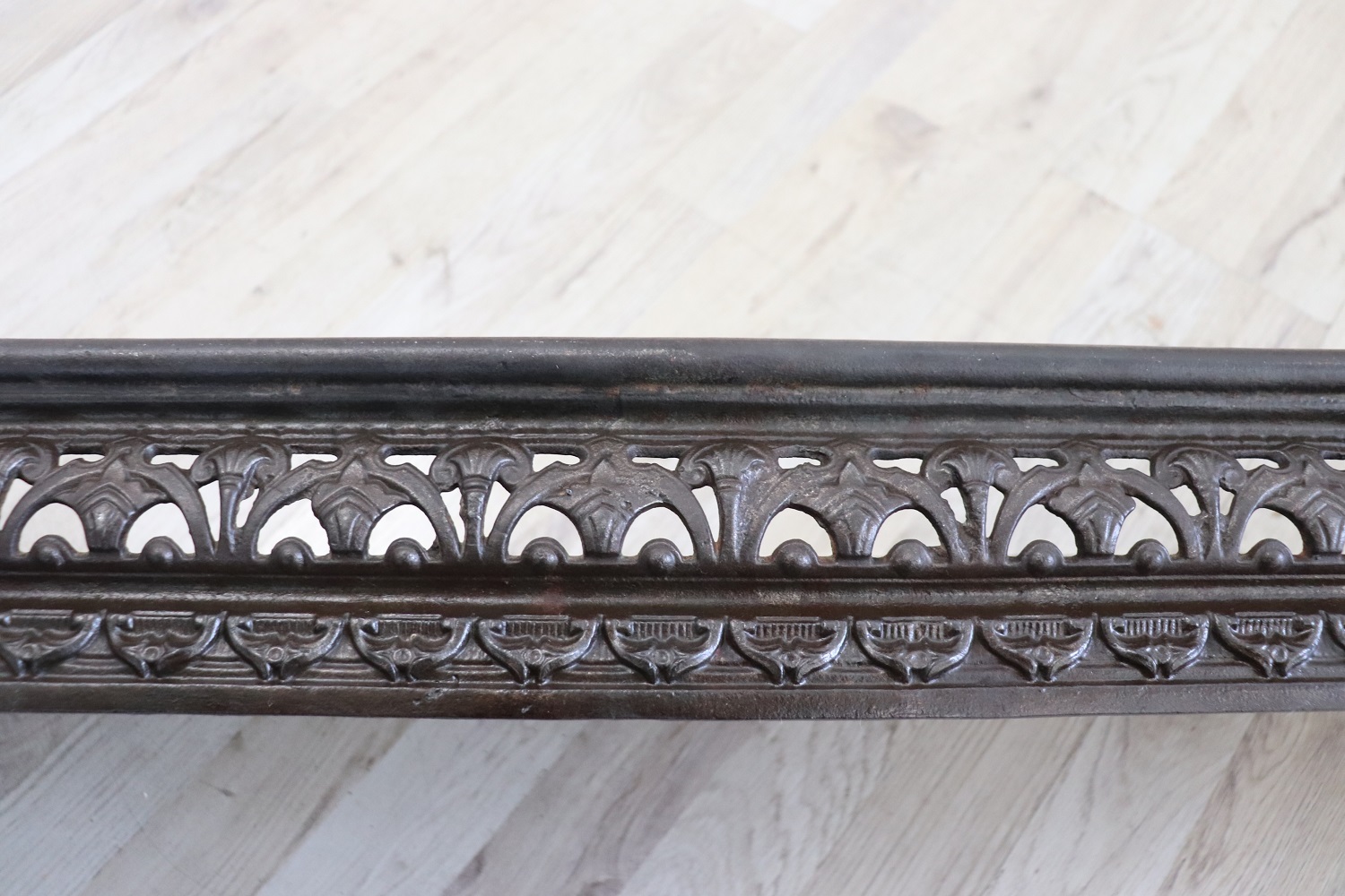 Set of antique fireplace tools in wrought iron and cast iron