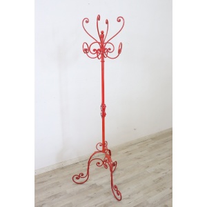 Coat hanger in red lacquered iron