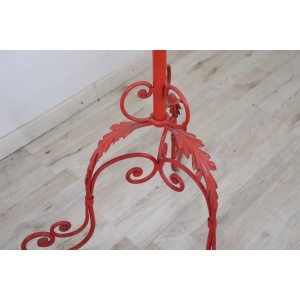 Coat hanger in red lacquered iron