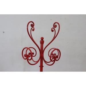 Coat hanger in red lacquered iron