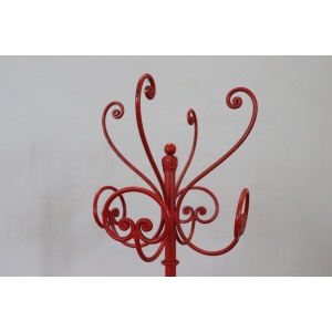 Coat hanger in red lacquered iron
