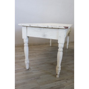 Pair of antique lacquered poplar tables, 19th century