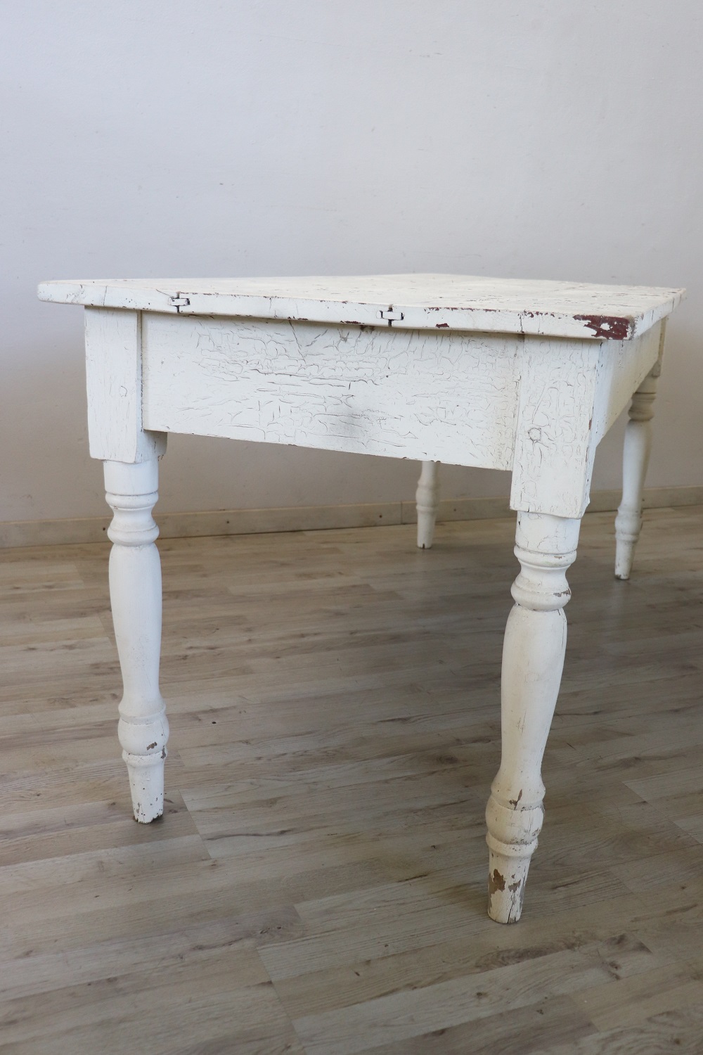 Pair of antique lacquered poplar tables, 19th century