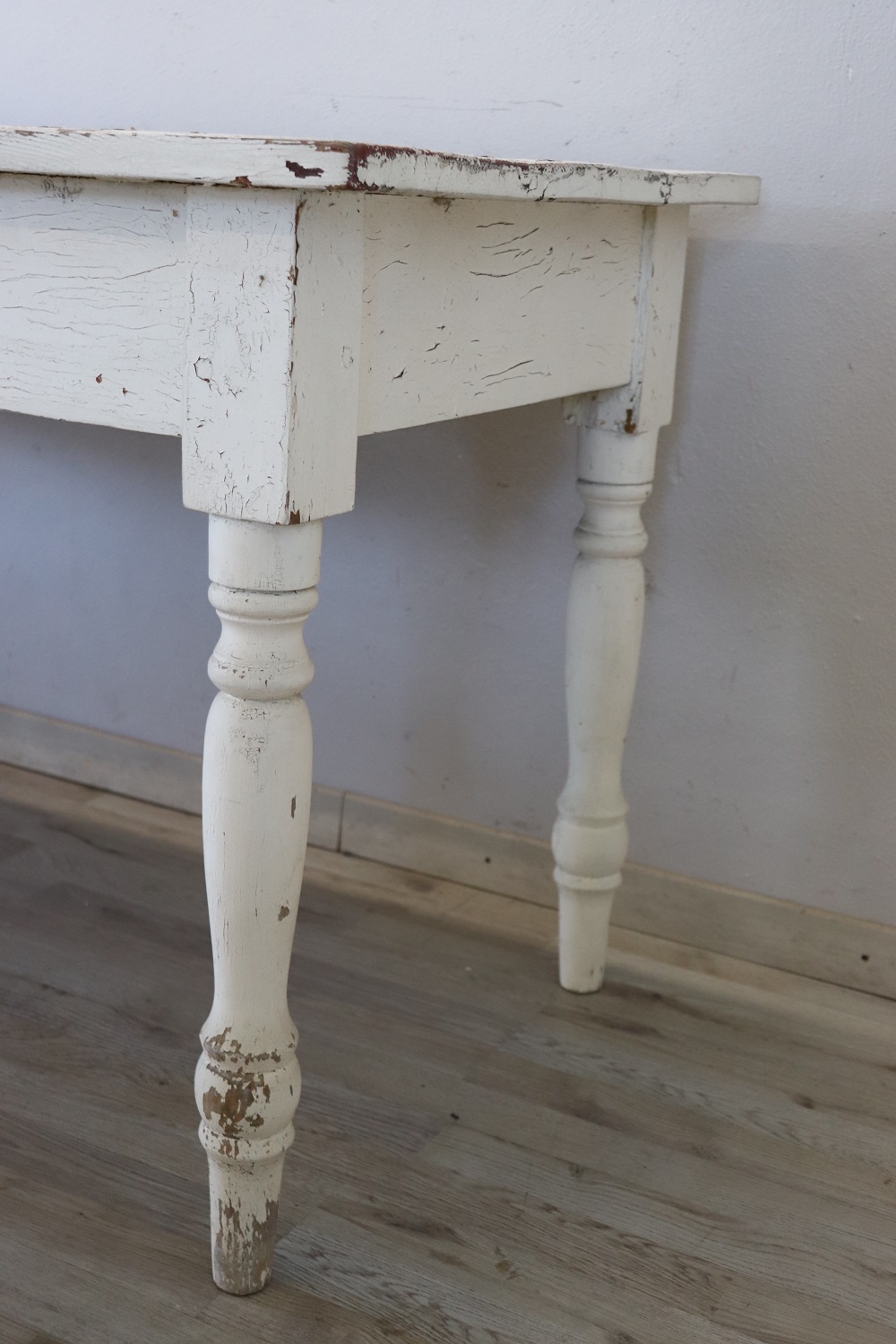 Pair of antique lacquered poplar tables, 19th century